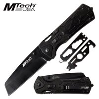Mtech 8 Inch Sheepsfoot Fine Edge Folding Knife - Black #mt-1104bk