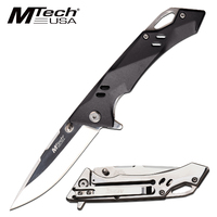 Mtech 7.75 Inch Drop Point Manual Folding Knife - Black W Clip #mt-1142Bk
