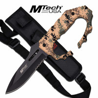 Mtech Black Half-serrated Fixed Blade Knife - 9.8 In Overall #Mt-20-51cd