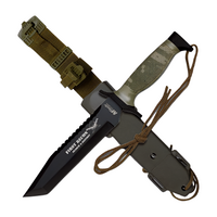 Mtech 12 Inch Hunting Survival Tanto Fixed Blade Knife - Green Camo #mt-676Tc