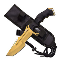 Mtech 5.5 Inch Blade Camping Outdoor Fixed Blade Knife - Black G10 Handle #mx-8054gd