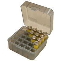 Mtm Dual Gauge Flip-top Shotshell Box - 12g 20g Clear Smoke #s25d-41