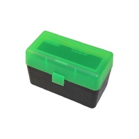 Mtm 50-round Flip-top Ammo Box - 25-06 Rem 270 Win 30-06 Springfield Clear Green #rl-50-16t