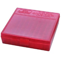 Mtm Case-gard P-100-44-29 Pistol Ammo Box 100 Round For 44 Mag 45 Colt Red