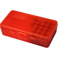 Mtm Case-gard P50-38-29 Flip-top Pistol Ammo Box For 50 Rounds 38 Special 357