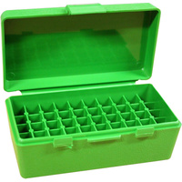 Mtm Case-gard P50-38-10 Pistol Ammo Box 50 Round For 38 Special 357 Mag Green