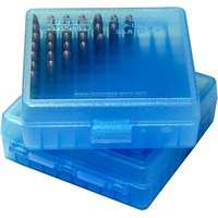 Mtm P-100-22-24 Ammo Box 100 Round Flip-Top Clear Blue