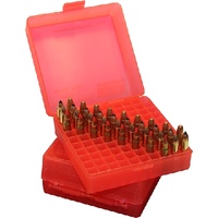 Mtm Case-Gard P-100-22m-29 Ammo Box 100 Round Clear Red