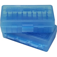 Mtm P50-9m-24 Ammo Box 50 Round 9mm Clear Blue