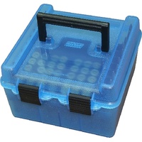 Mtm Case-Gard R-100-24 Ammo Box 100 Round Handle Clear Blue