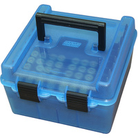 Mtm R-100-Mag-24 Deluxe Ammo Box 100 Round Clear Blue