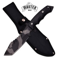 Master Usa Tanto Fine Edge Fixed Blade Knife - Black 12 Inches Overall W Sheath #mu-1138