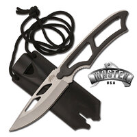 Master 7 Inch Survival Drop Point Fixed Blade Knife - Black #mu-1123Sd