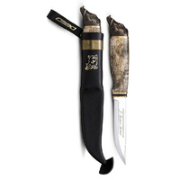 Marttiini 546013w Wild Boar Fixed Blade Knife Stainless Steel Curly Birch Handle