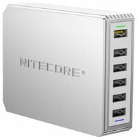 Nitecore 6 Port Usb Power Adapter Hub - With Qc 3.0 / 2.0 Support #ua66q