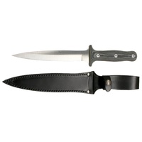 Nieto Pig Sticker 20cm Fixed Perfect Blade Knife Hunting Knives - Black Micarta Handle #n-n1n