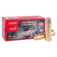 Norma 2413722 38 Special Ammo 158gr Flat Nose Fmj 50 Pack