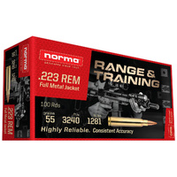 Norma 20157800 .223 Rem Ammunition 55gr Fmj 100 Pack