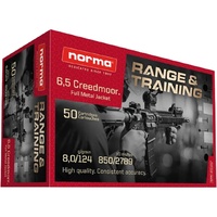 Norma 20166650 Ammunition 6.5 Creedmoor 124gr Fmj 50 Pack