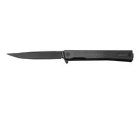 Ocaso Solstice Carbon Fiber 3.5" Folding Knives - Straight Black #o10cfb