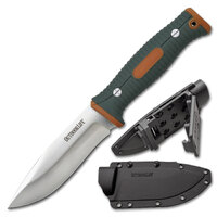 Outdoor Life 9.75 Inch Fixed Blade Knife Clamshell - Injection Molded Sheath #ol-fix001ogn