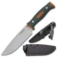 Outdoor Life 11 Inch Fixed Blade Chef Knife Clamshell - Injection Molded Sheath #ol-fix002ogn