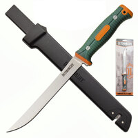 Outdoor Life 12.5 Inch Fillet Knife Clamshell - W Injection Molded Sheath #ol-fix003ogn