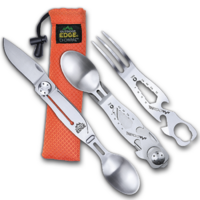Outdoor Edge Chowpal-mealtime Multi-tool Compact Set - 3 Piece 7 Function #oe-cpl-10c