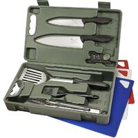 Outdoor Edge Multi-tools Cut-n-que Bbq Knife Set - Black 10 Piece #oe-cu-10