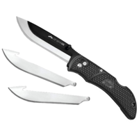 Outdoor Edge 6.8 Inch Onyx-lite Lockable Black Folding Knife - W 3 Replacement Blade #ox-30
