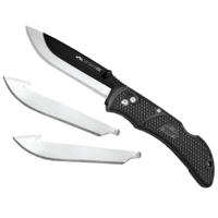 Outdoor Edge 6.8 Inch Onyx-Lite Lockable Black Folding Knife - W 3 Replacement Blade #ox-30