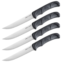 Outdoor Edge 5 Inch Blade Micro-Serration Wildgame Steak Knives Set - Black 4Pc #oestk4C