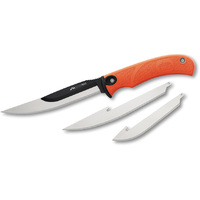 Outdoor Edge 3.5 Inch Razormax Guthook Fixed Knife - Orange W 5Pc Replacement Blade #oermb20