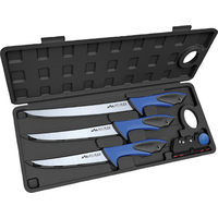 Outdoor Edge Reelflex Pak Fixed Fillet Blade Blue Knife Set - 5Pc W Sharpener #oerfp6