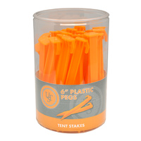 Ust 6" Plastic Orange Tent Pegs - 36 Peg
