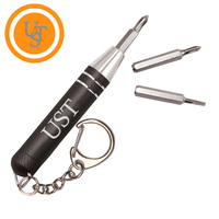 Ust Para Compact Keyring Screwdriver Set - W 3 Screw Bits #u-12102