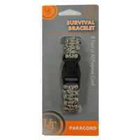 Ust Para U-295b8-a4-gy Paracord Survival Bracelet 8 Inch Silver