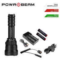 Powa Beam Tri-colour Led Torch Hunters Kit - Beam Distance 536m Red Green White Beam #Asteroid V2
