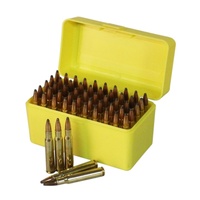 Max-Comp Ammo Box Med Rifle 50 Rnd Deluxe Yellow Fits .22-250 .243 .308 Etc Ptab005