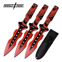 Perfect Point Red Dragon Throwing Knives - 3 Piece Blades Set #pp-122-3rd