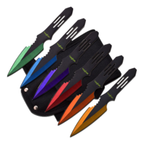 Perfect Point Assorted Colour Throwing Knives - 6pk 5 Inch Overall #pp-595-6mc