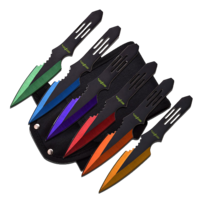 Perfect Point Assorted Colour Throwing Knives - 6Pk 5 Inch Overall #pp-595-6Mc