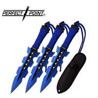 Perfect Point Blue W Black Two Tone Blades Throwing Knives - 190Mm Overall #k-Pp-110-3Bl