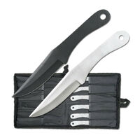 Perfect Point Silver And Black 12pc Throwing Knife Set - W Nylon Sheath #k-pak-712-12
