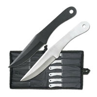 Perfect Point Silver And Black 12Pc Throwing Knife Set - W Nylon Sheath #k-Pak-712-12