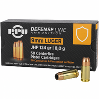 Ppu Defense Line 9mm Luger 124gr Jhp Ammunition – 50 Rounds