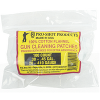 Pro-shot 103 Cotton Flannel Gun Cleaning Patches 38-45 Cal 20-410ga 100 Pack