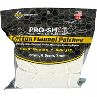 Pro-Shot 13/8-500 Cotton Flannel Patches 6mm 7mm 500 Count