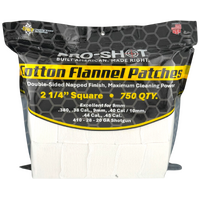 Pro-Shot 21/4-750 Cotton Cleaning Patches 750 Pack .38-.45 Cal