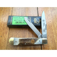 Puma Mini Trapper Lockback Hunting Folding Knife - Stag Antler Handle #41 0631